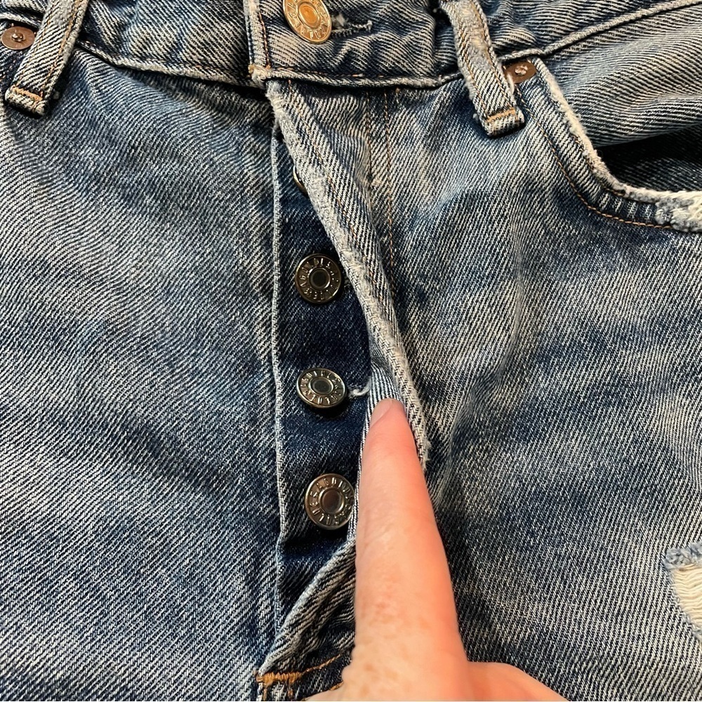 Agolde Jamie High Rise Classic Distressed Jeans in Isolation 27 - Picture 8 of 13